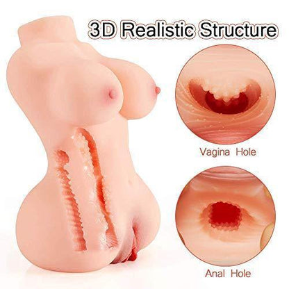 Realistic Pussy Masturbator with Spine and Breasts Lifelike Sex Doll for Men Love Doll 