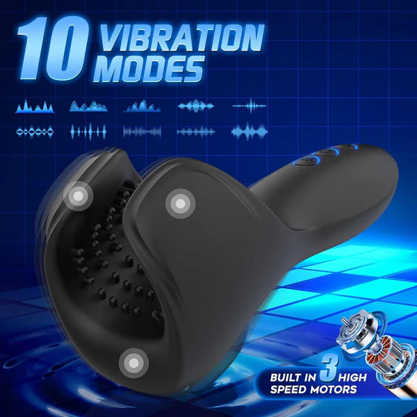 Penistrainer Trainingsset Masturbatoren Penisvibrator mit 10 Beiß- und Vibrationsmodi