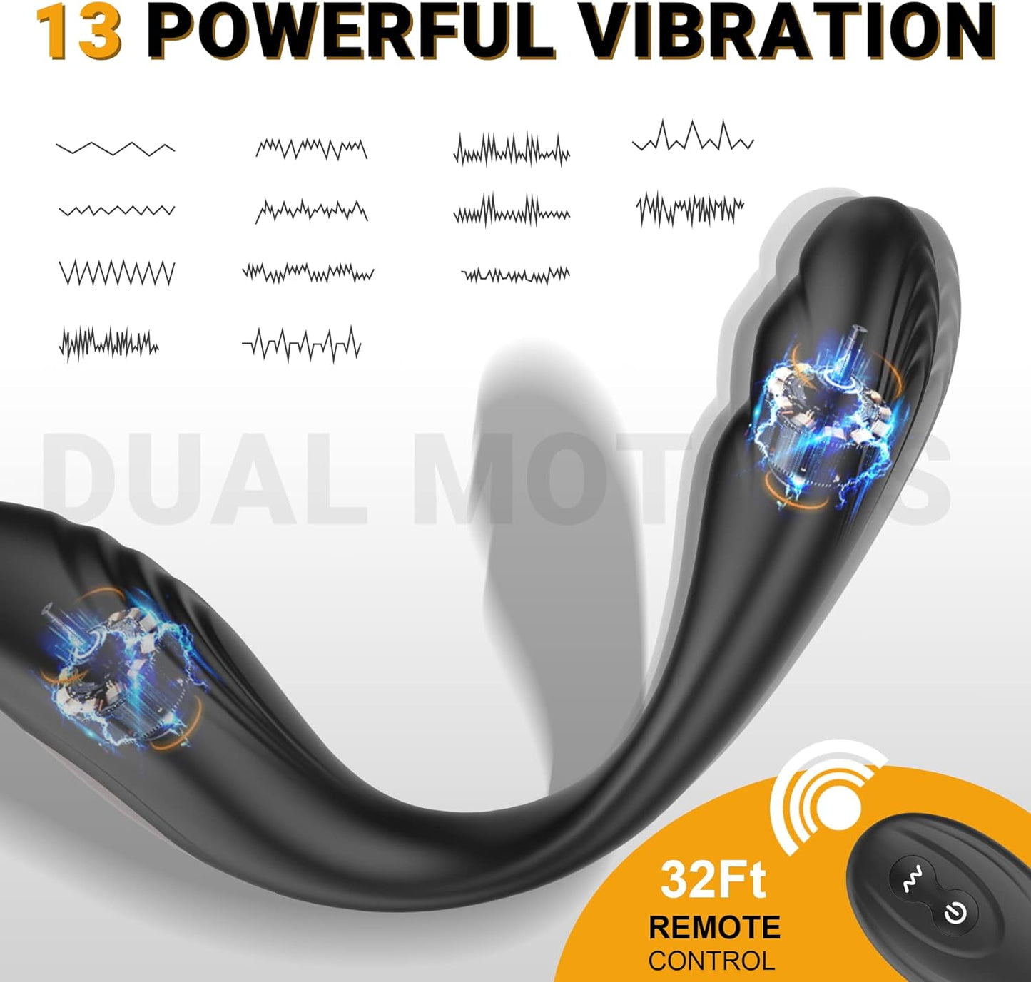 Draagbare anale vibrators anale plug prostaatstimulatie met 13 vibratiestanden