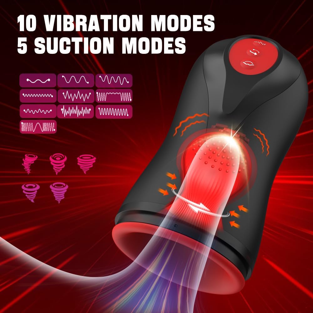 Automatic Masturbator Penistrainer Blowjob mit 10 Vibrationsmod + 5 Saugmodi