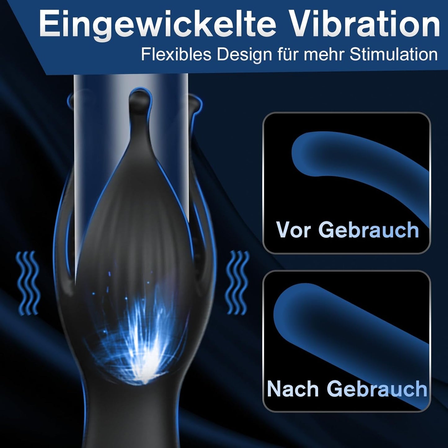 2-in-1 Penis Trainer Eichelvibrator Masturbieren mit 10 Frequenzen Präziser Stimulation