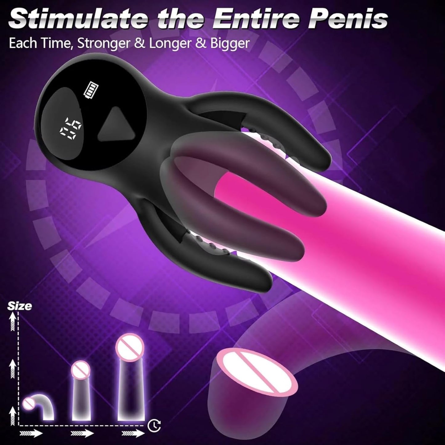 LCD-Display Masturbieren Penis Trainer Elektrischer Masturbator Cup mit 10 Vibrationsmodi