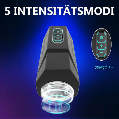 Telescopische elektrische masturbatorbeker met 7 vibratiestanden en 5 rotatiesnelheden 
