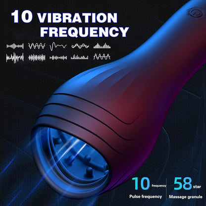 Electric cup masturbator with tongue licking and sucking modes with 10 vibration modes 