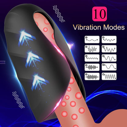 Elektrische Penistrainer Masturbator Eichelstimulator mit 10 Vibrationsmodi