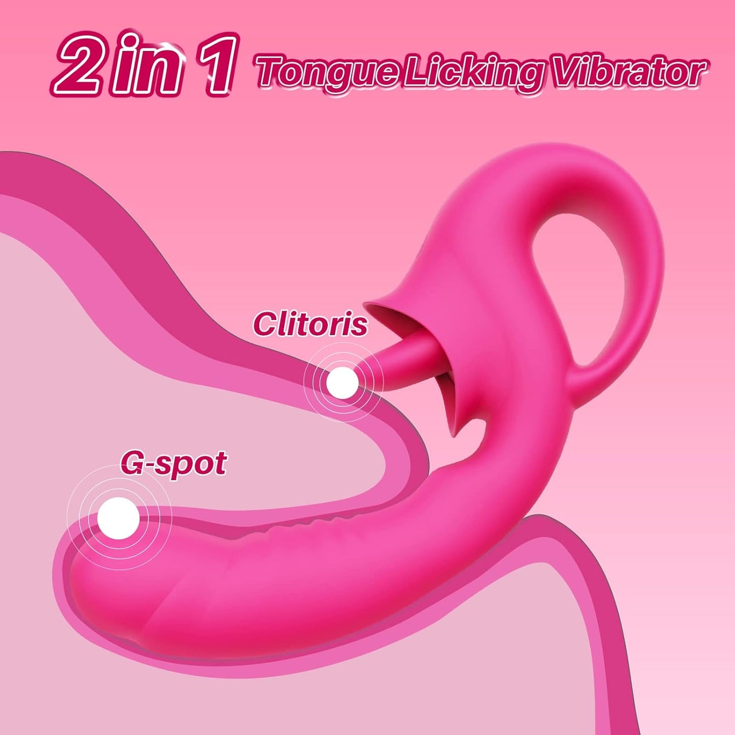 G-Spot Vibrators Dildo Clitoris Stimulator with 10 Licking &amp; Vibrating Modes 