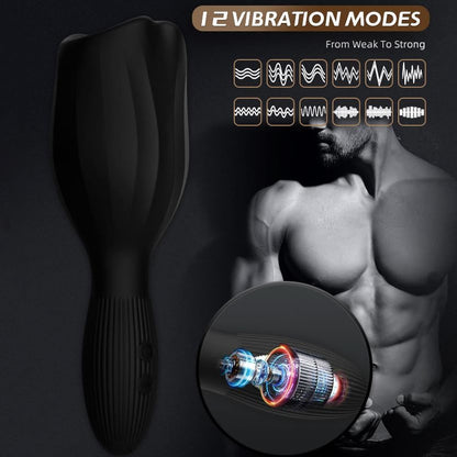 Electric cup masturbators for men with 12 vibration modes 