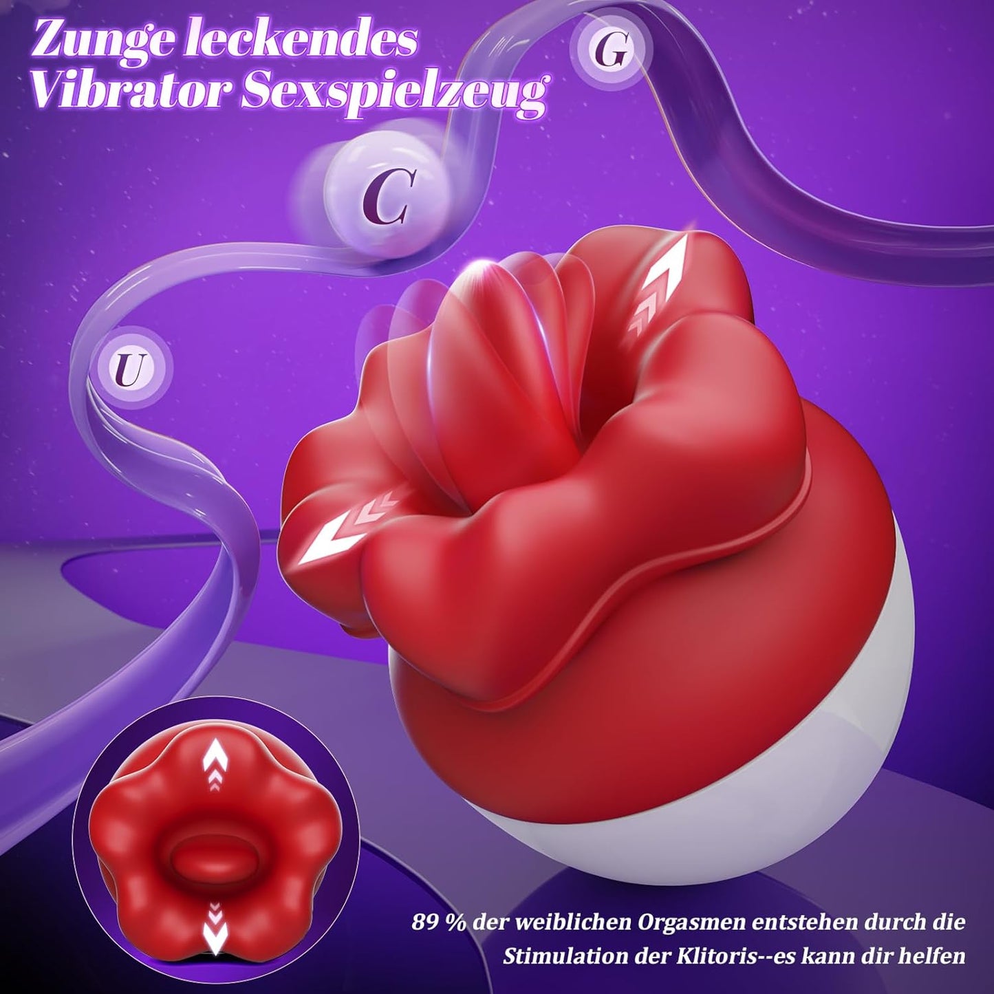 Klitoris Brust Massagegeräte Stimulator mit 10 Zungenlecken Vibrationmodi
