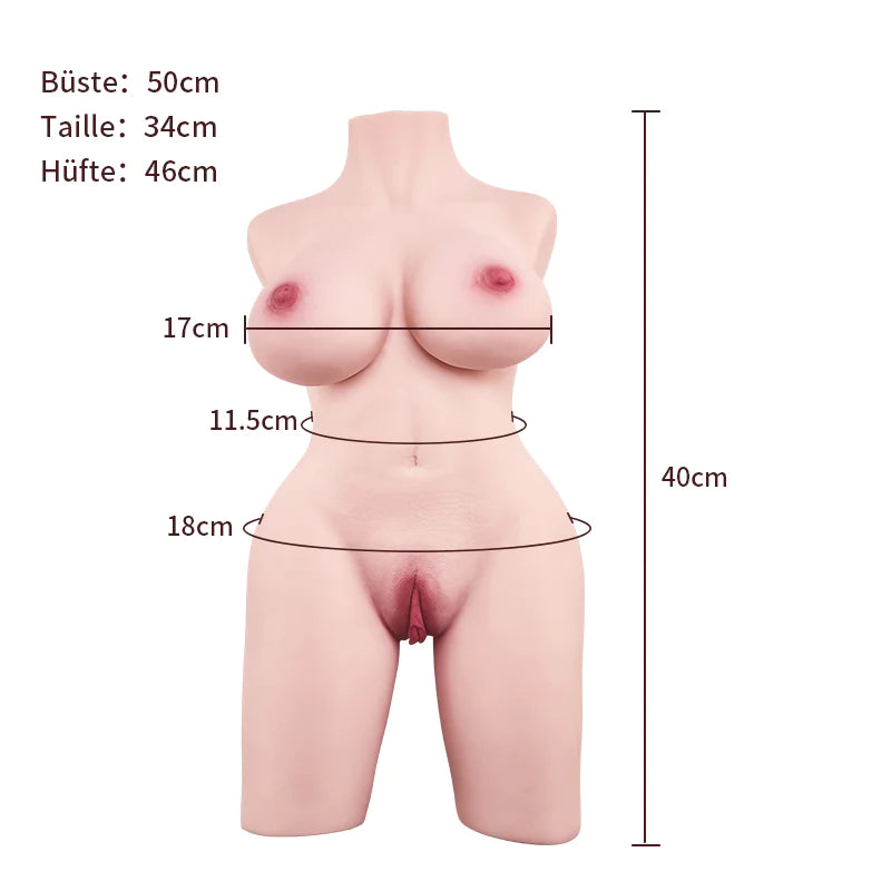 Realistische sekspop roze schaamlippen anaal dubbel kanaal 3,9 kg
