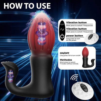 3 in 1 Analspielzeug Prostata Stimulation Analvibrator Analplug mit 10 Vibrationen