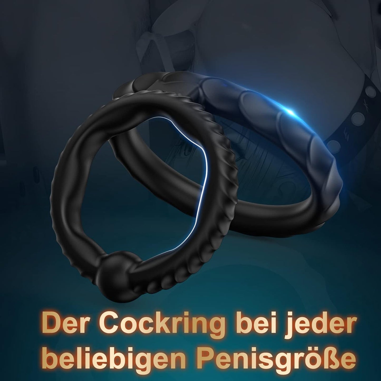 2 in 1 Deluxe Silicone Dual Cock Ring Erection Set 