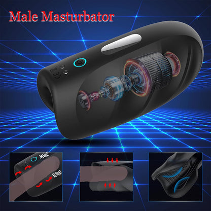 Elektrische Penistrainer Masturbator Eichelstimulator mit 10 Vibrationsmodi