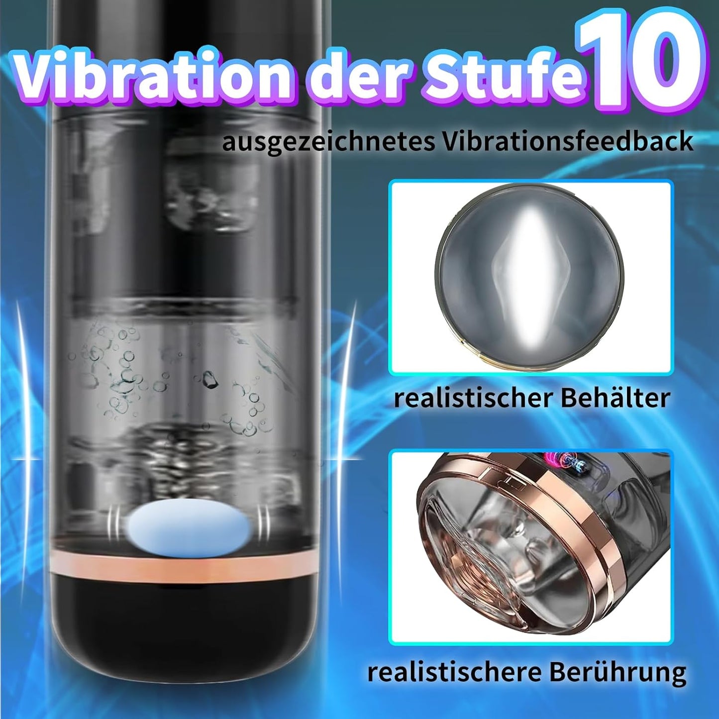 Elektrischer Masturbator Taschenmuschi Penis Masturbatoren mit 10 Vibrationsstufen 5 Saugstufe