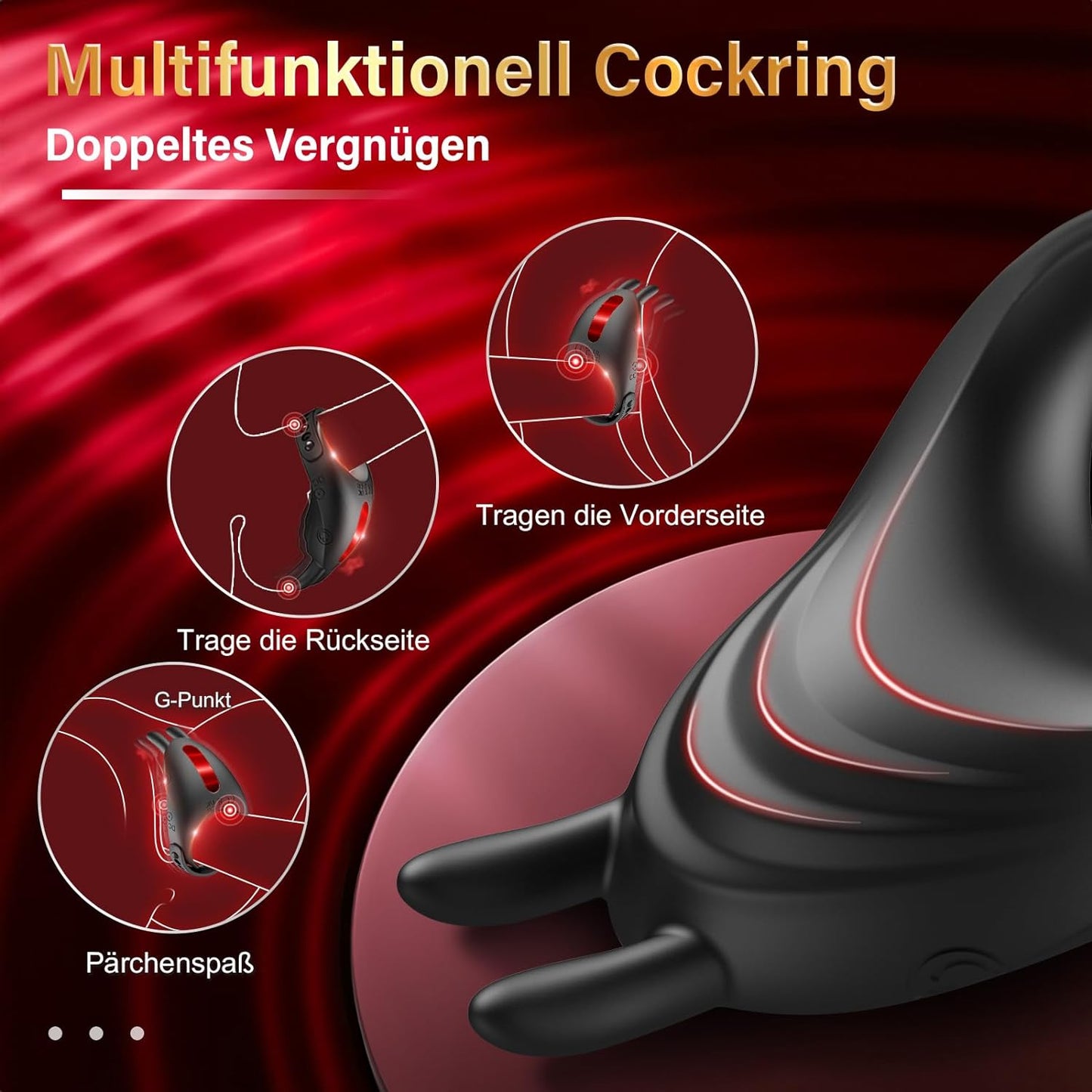 Multifunktional Penisring Cockring Vibrator mit 7 Leistungsstarke  Vibrationsmodi