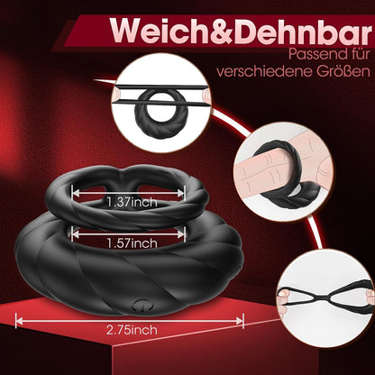 Dual Penisring Vibrator Cockring mit 10 Leistungsstarke Vibrationsmodi