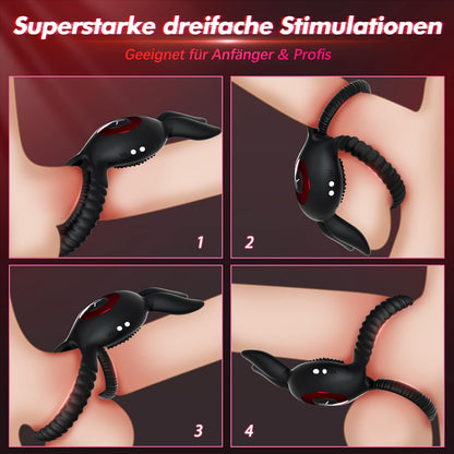 Konijn penisring cockring vibrator seksspeeltje met 10 vibratiestanden 
