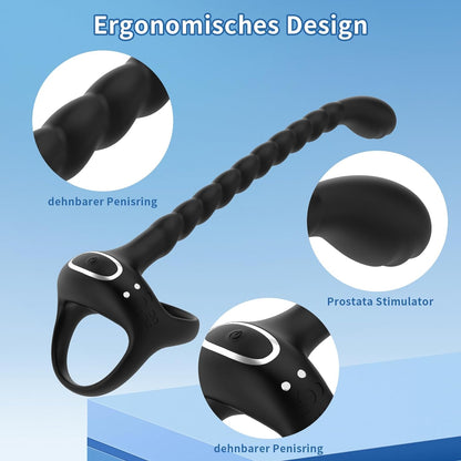 3 in 1 prostate massager cock ring with 10 vibration modes 