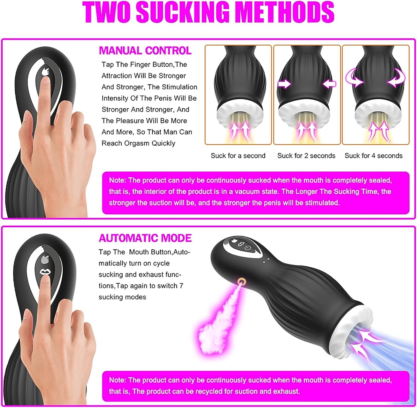 Male masturbator tongue vibrator with 7*7 suction mode