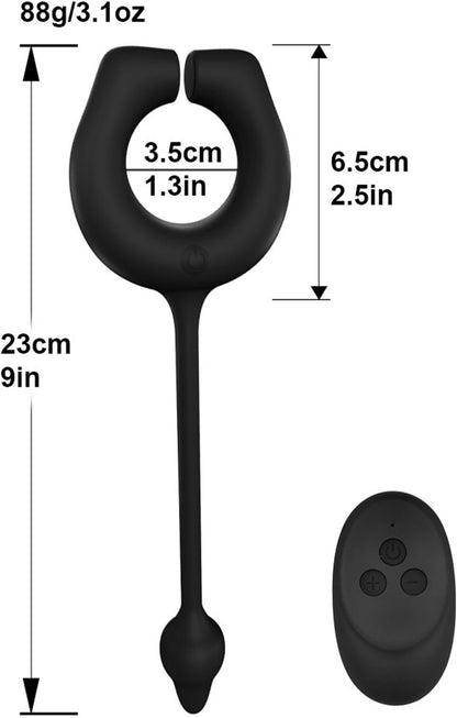 Penisring Analvibrator Prostata Stimulator mit 10 Vibrationsmodi und Magnetischem Cockring