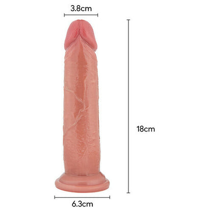 Realistic flexible dildo, real glans, powerful suction cup 