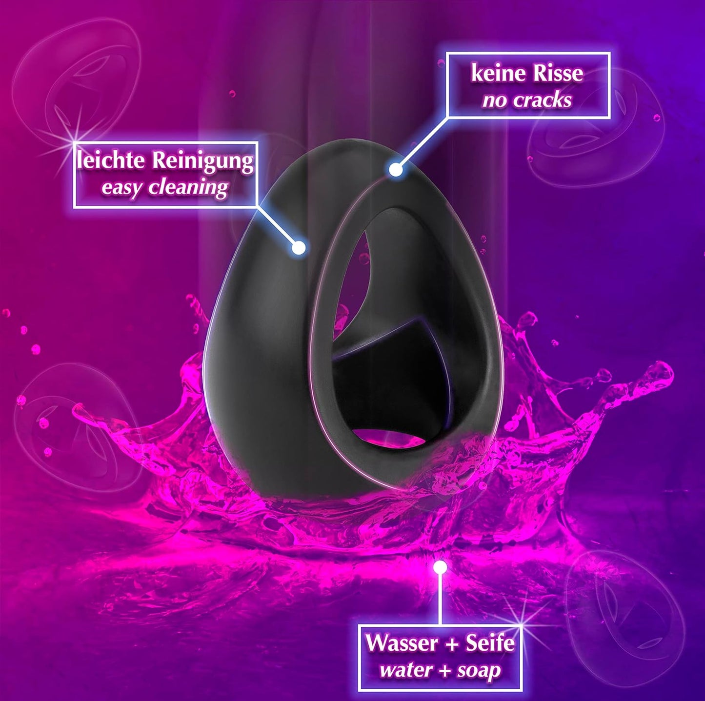 Dual penis ring 2-in-1 cock testicle ring erection aid for men 
