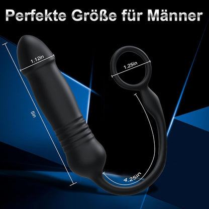 Analvibratoren Buttplug Dildo Vibrator with Penisring mit 3 Stoß und Vibrationsmodi