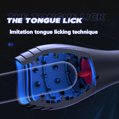 Elektrischer Cup Masturbator mit Zunge Lecken und Saugmodi mit 10 Vibrationsmodi