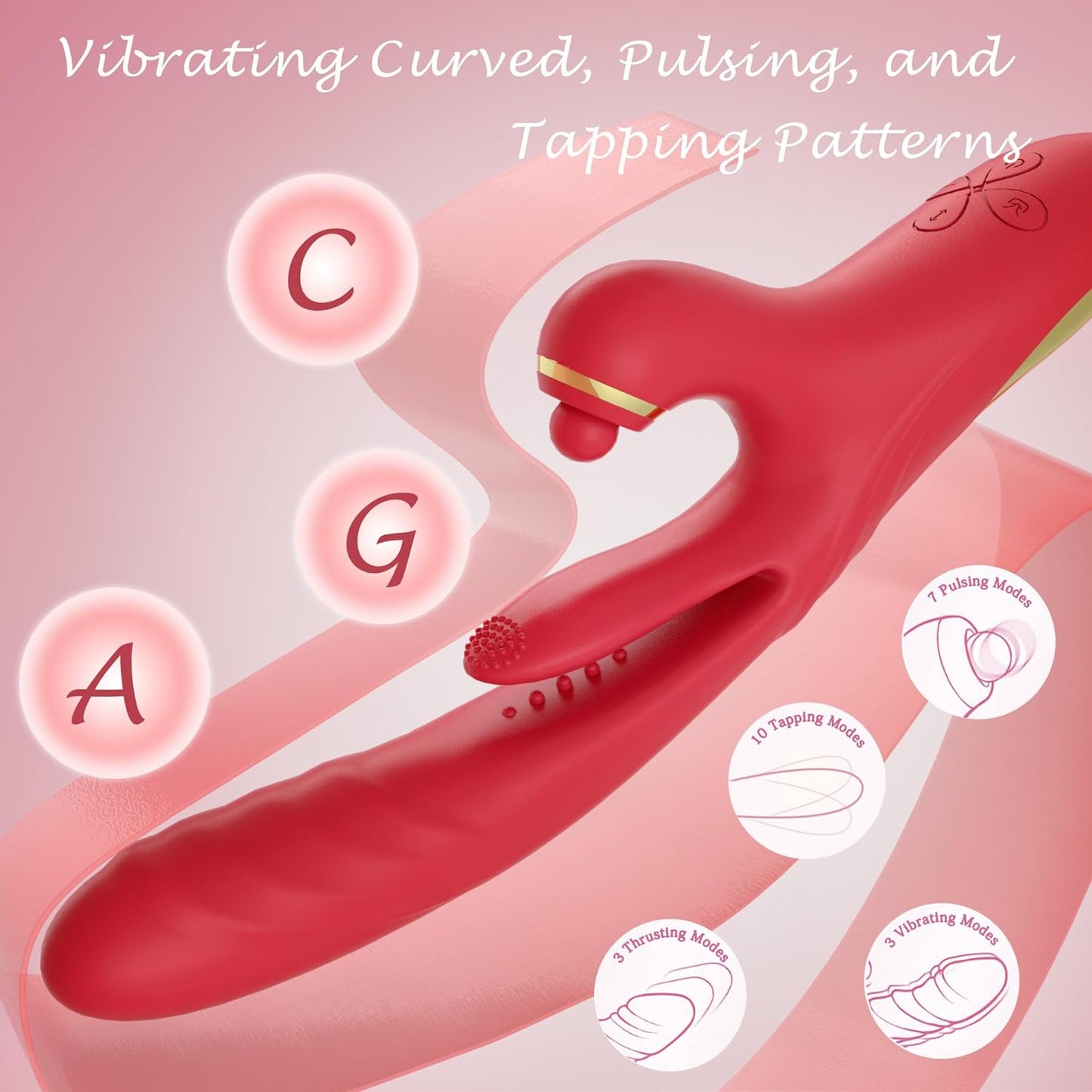 4 in 1G Punkt Vibratoren mit 3 Schubung, 7 Klitoris-Saugen & 10 Klopfmustern