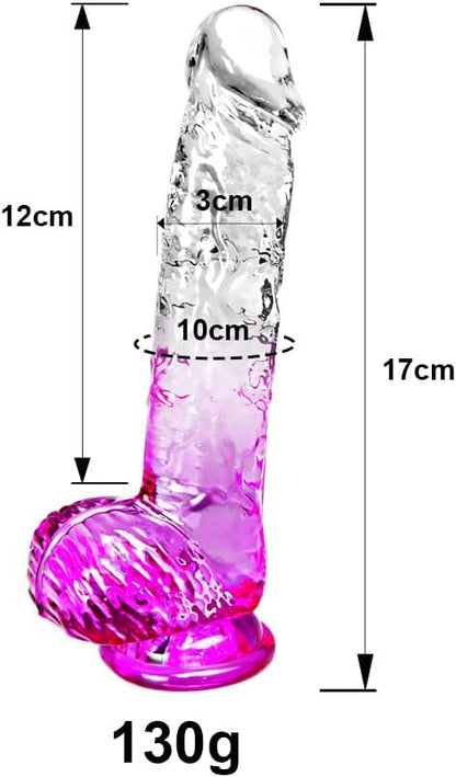 Realistische doorzichtige rubberen penis natuurlijke dildo transparant 17cm 