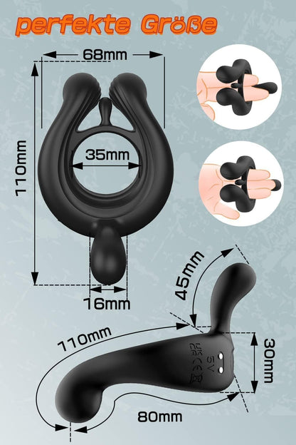 Cock ring vibrator masturbator sex toy with 9 vibration modes 
