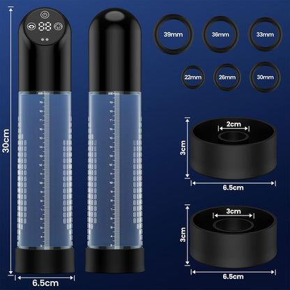 LCD display electric penis vacuum pump with 6 different suction intensities 