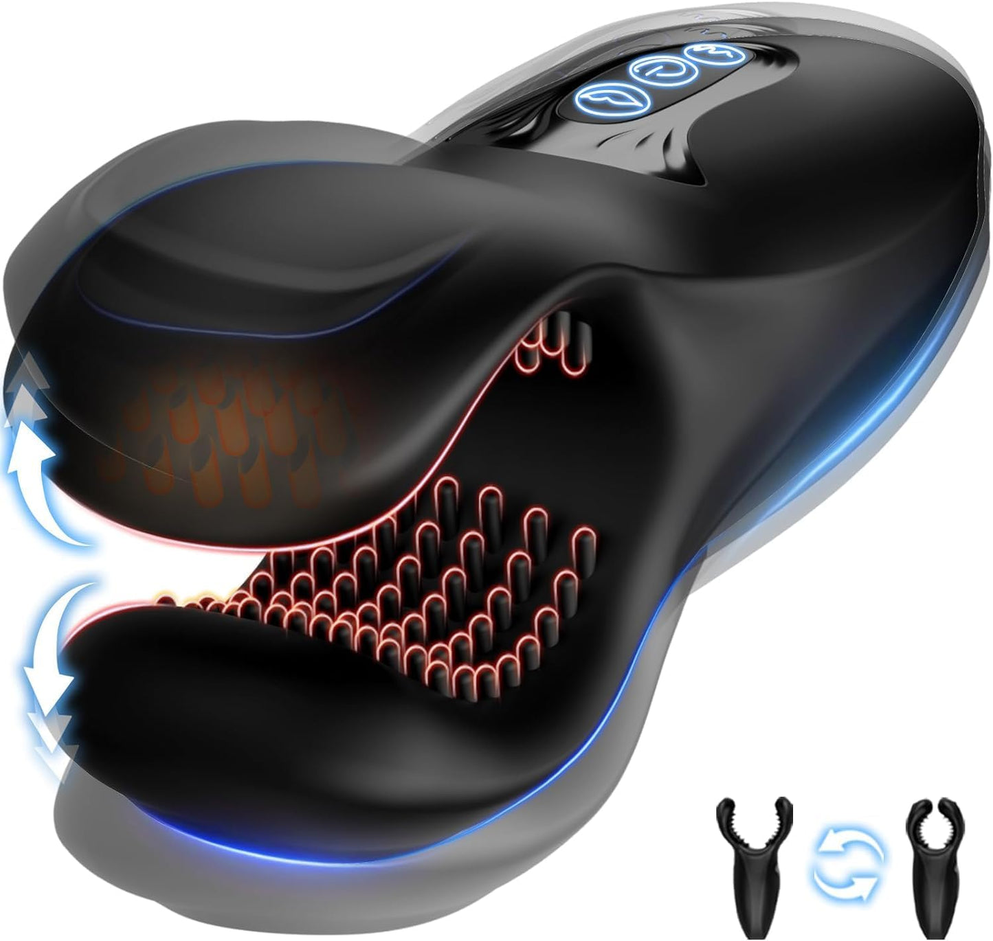 3-in-1 penisstimulator, penistrainer, 10 bijtmodi en 10 vibratiemodi 