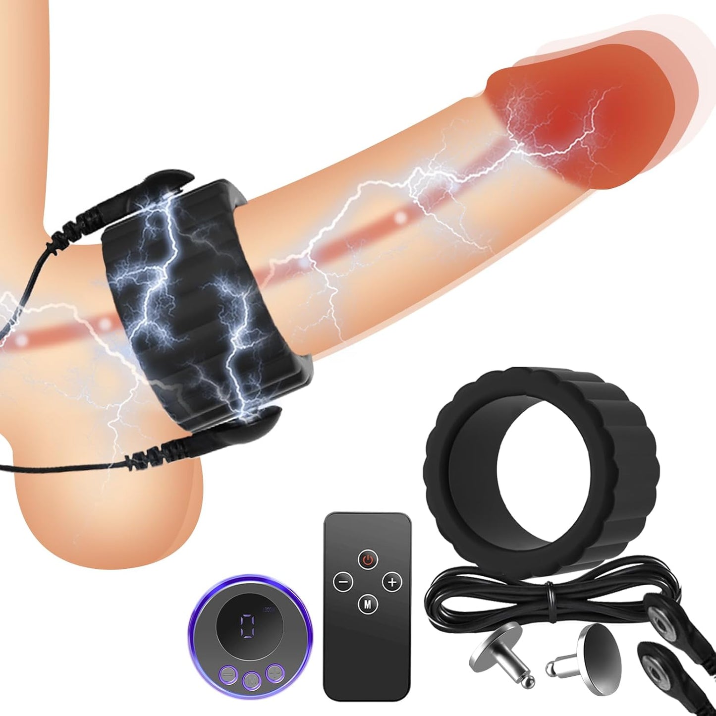 Elektro Stimulation Penisring Vibrator mit Fernbedienung und 8 Elektro  Modi Prostata Vibration Cockring