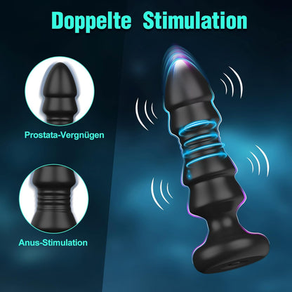 Multifunktional Anal Vibratoren Analvibrator Buttplug Prostata Stimulator mit 5 Teleskopmodi