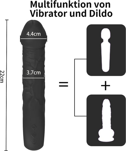 One-touch heating dildo vibrator with 10 vibration modes and strongest mode 