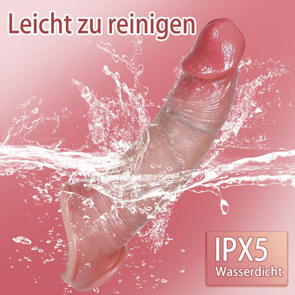 Realistische Penishülle Penis Extender mit 10 Vibrationsmodi