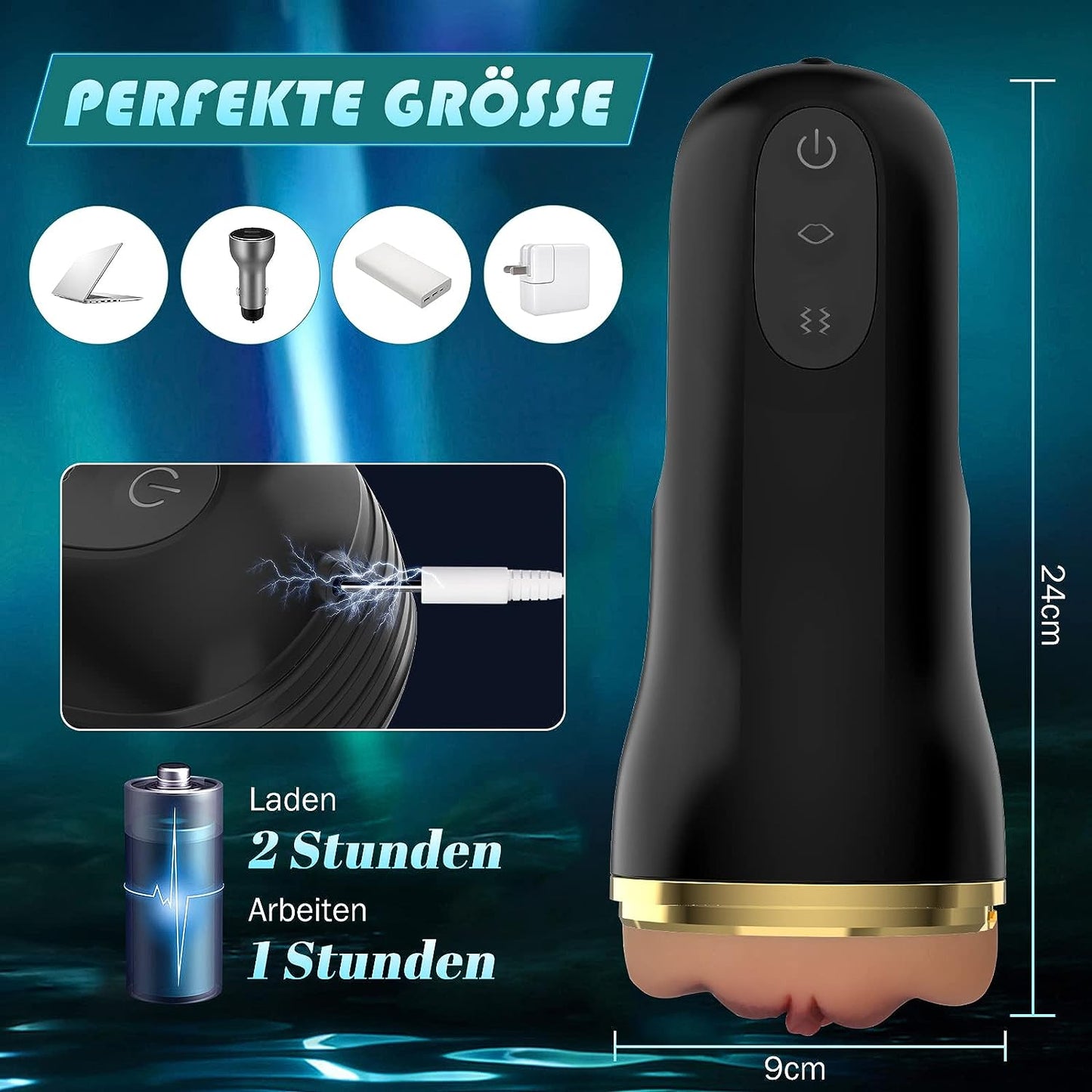 Electric masturbator cup with 10 vibrations and 5 suction modes 