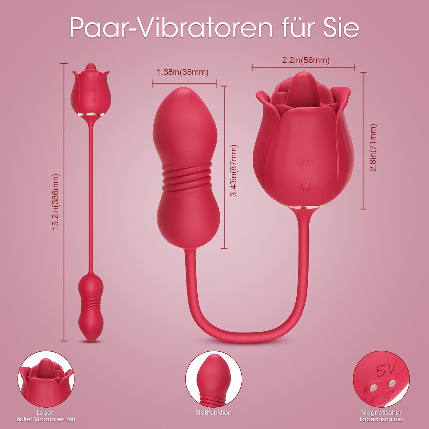 3 in 1 vibrators bullet sex toys clit and nipple stimulator with 9 licking modes &amp; 9 vibration modes 