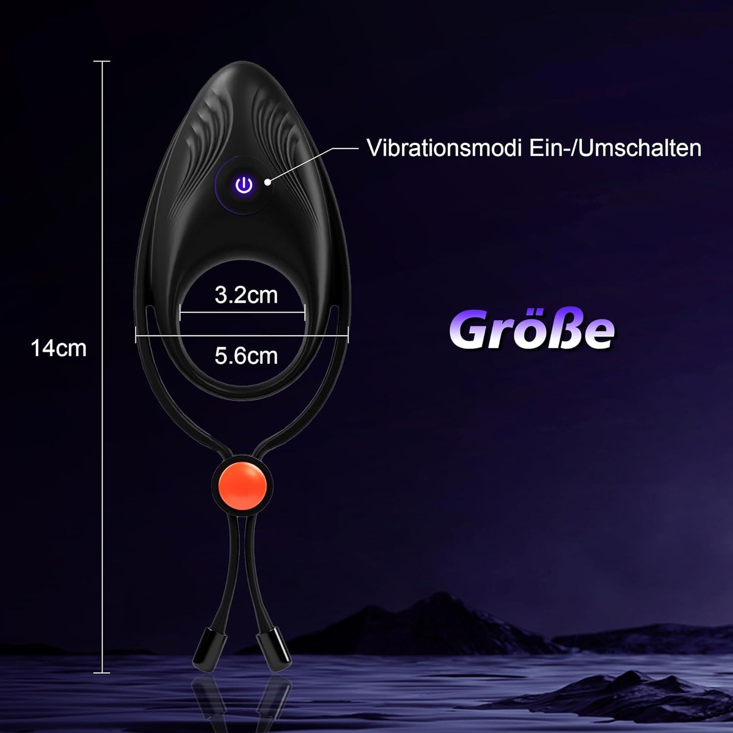 2 in 1 gordel cockring met 10 vibratiepatronen 