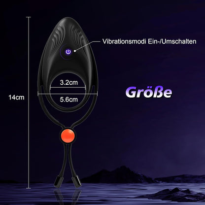 2 in 1 gordel cockring met 10 vibratiepatronen 