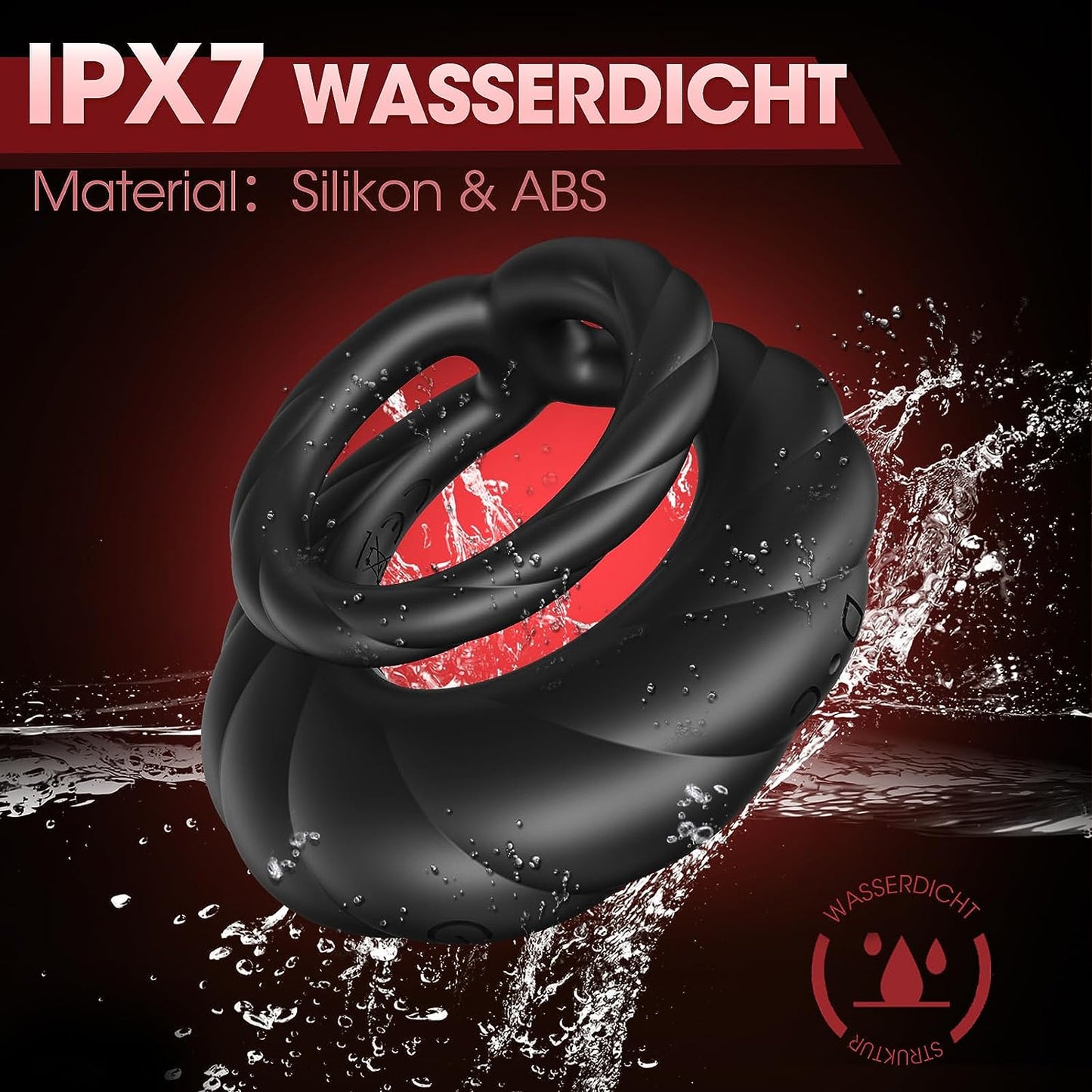 Dual Penisring Vibrator Cockring mit 10 Leistungsstarke Vibrationsmodi