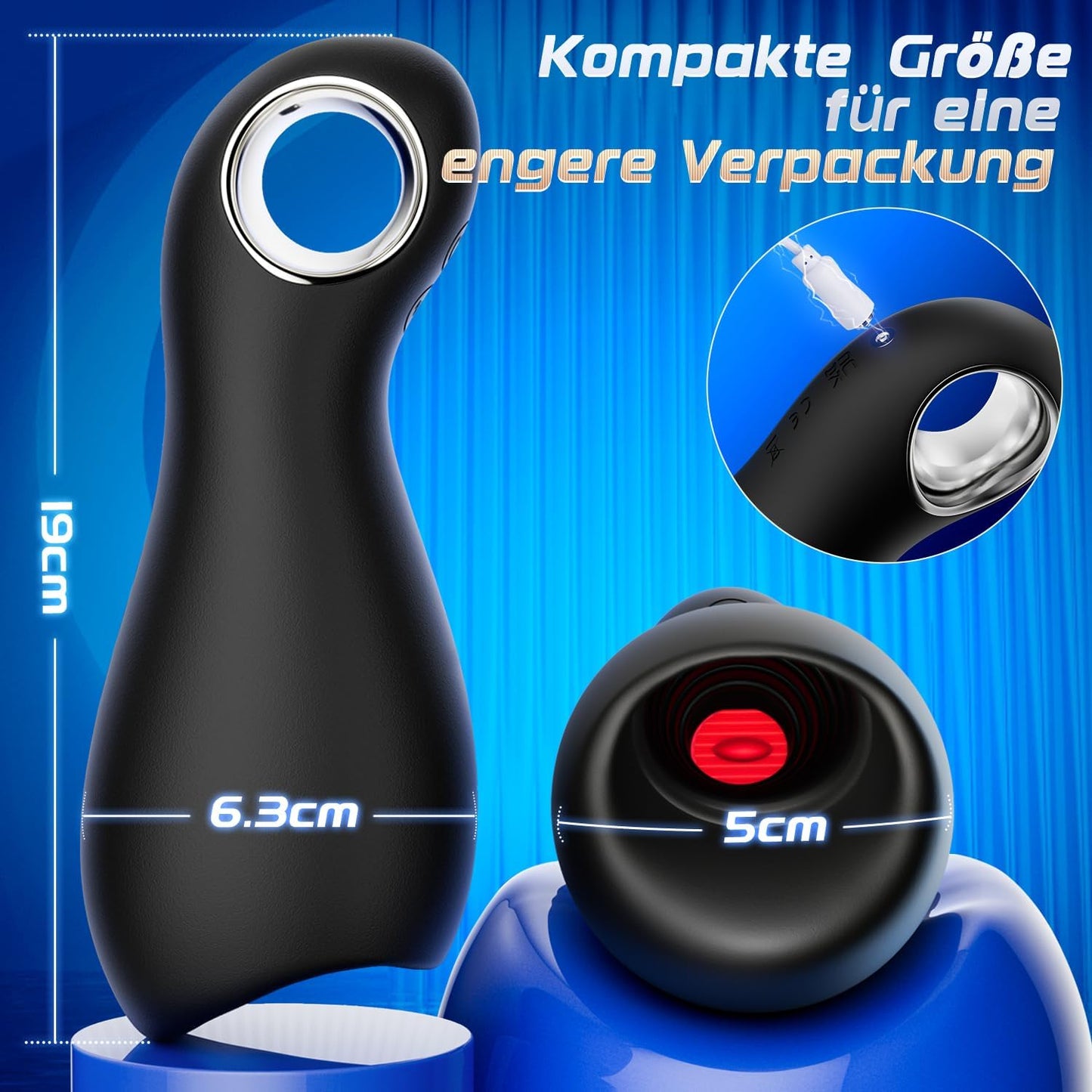 3 in 1 Penis Trainer Elektrischer Masturbieren  mit 5 Zungenleckmodi Hohler Ring & 10 Vibrationsmodi