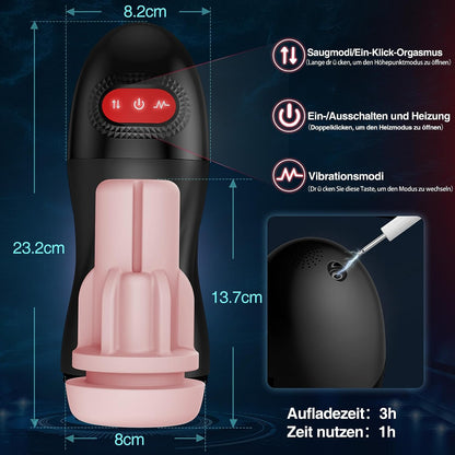 4in1 Oral Electric Masturbator Cup Masturbating with 10 Vibration Modes 9 Suction Modes 