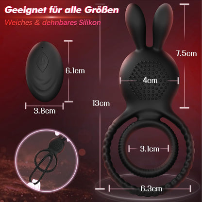 Rabbit penis ring cock ring vibrator sex toy with 10 vibration modes 