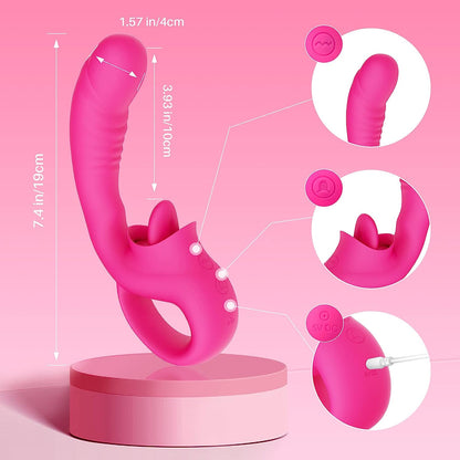 G-Punkt Vibratoren Dildo-Klitoris-Stimulator mit 10 Leckenden&Vibrierenden Modi