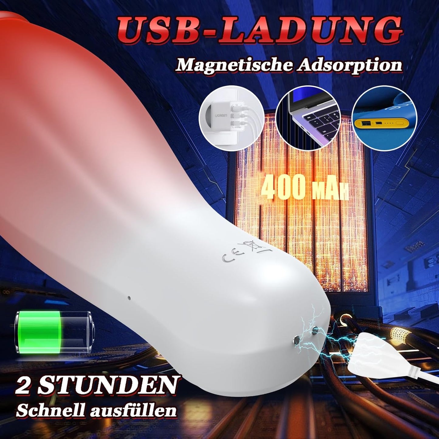 Elektrische Cup-Masturbatoren Blowjob mit 10 Vibrations & 7 Saugmodi