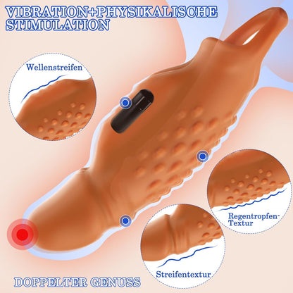 Realistische Penishülle Pennis Extender Vibrator für Penisverlängerung & Penisvergrößerung