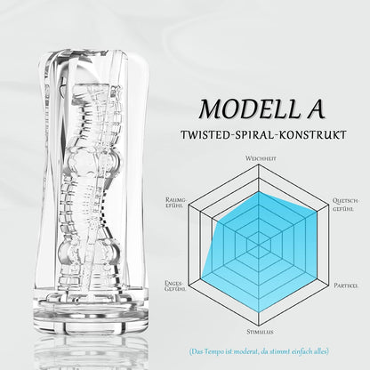 Kristall Masturbatoren Taschenmuschi Realistisch mit 3 Trainingsmodi wissenschaftlich