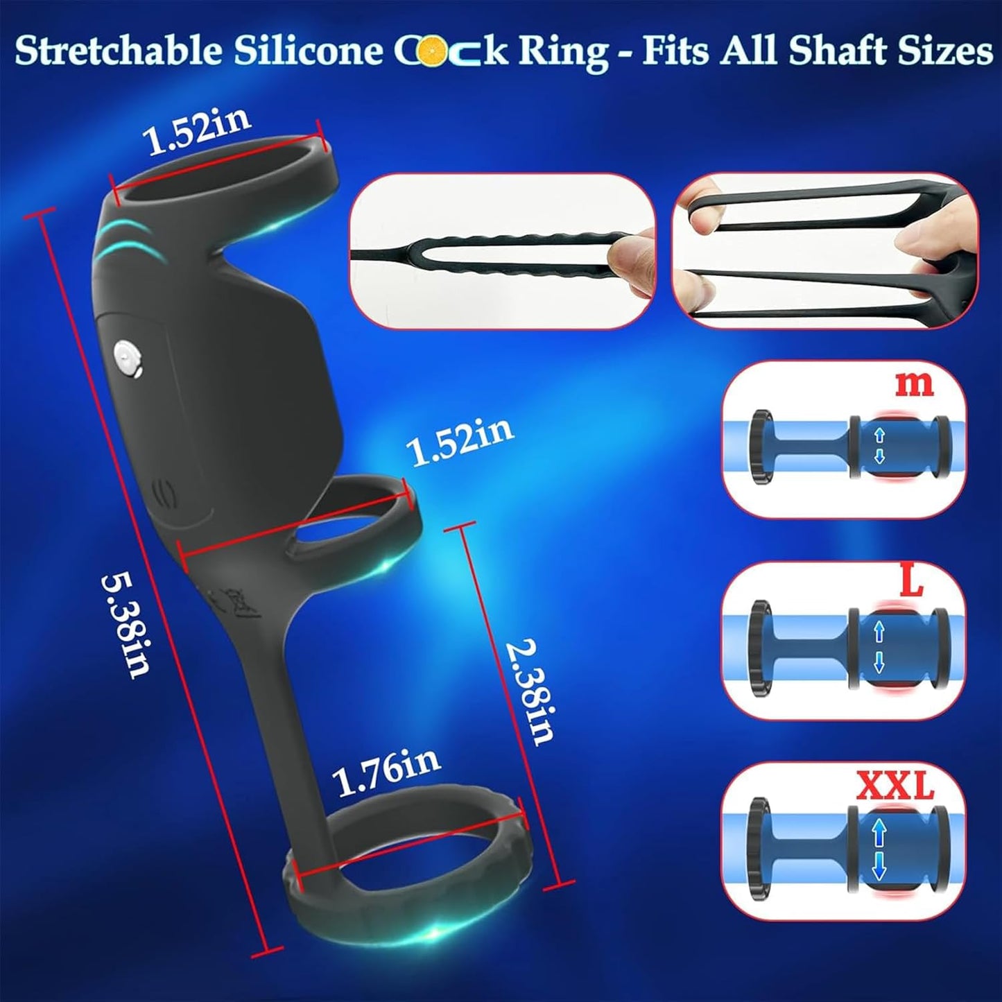 3 in 1 Elektrische Penis Trainer Eichelstimulator mit 10 Vibrationen