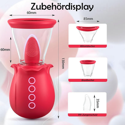 Vibratortongclitorisstimulator met 3 zuigniveaus en 7 likmodi 